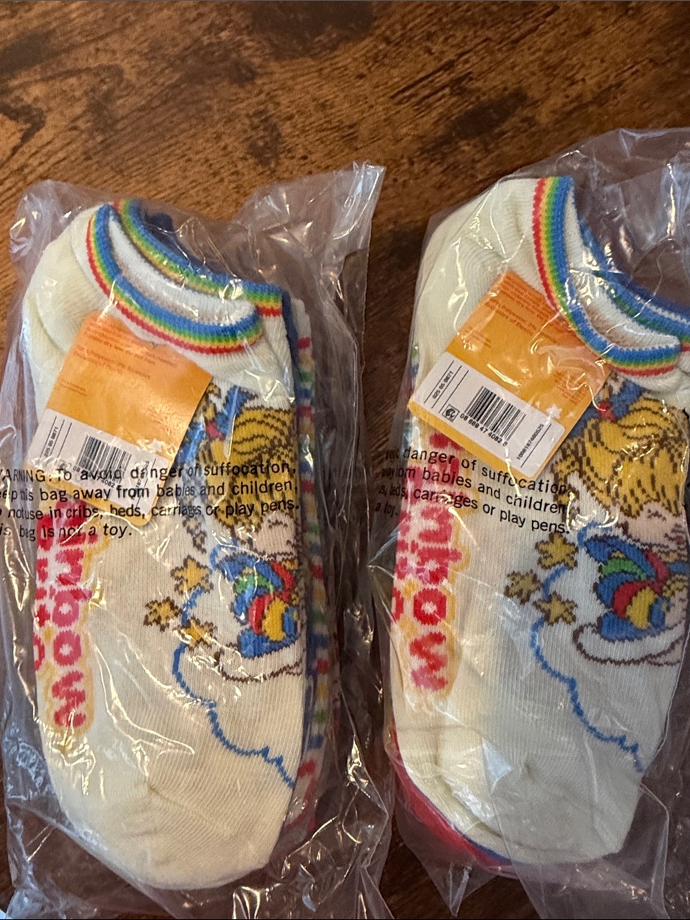 Rainbow Brite Socks with Multicolor Designs